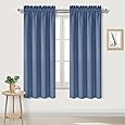 RYB HOME 63 inch Blackout Curtains for Living Room, Black Out Noise Noise Reducing Window Drapes Thermal Insulated Shades for Kithen Laundry Room Bedroom, W 42 x L 63 inches, 2 Panels, Slate Blue