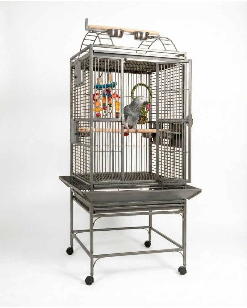 Jaula Loro Completa | Jaula Pajaros Ideal para Loros de Tamaño Mediano y Cría de Loros Pequeños | Medidas 60 x 56 x 160 cm | Peso 30 kg