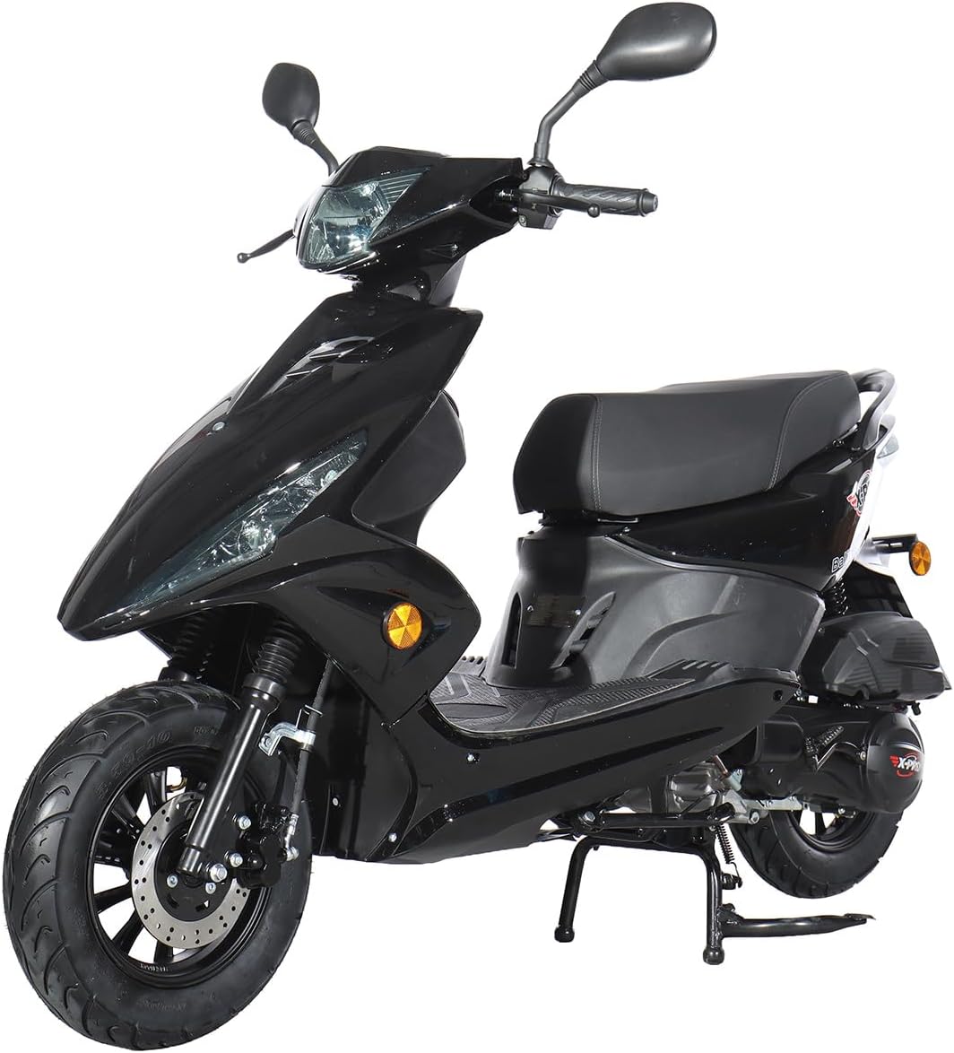 X-PRO Bali 150cc Gas Moped CVT Automatic, Electric Start, Fuel‑Efficient Commuter Motorcycle with Large Storage – Adult Moped for Daily Riding & City Travel (Black)