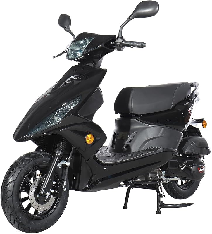 X-PRO Bali 150cc Gas Moped CVT Automatic, Electric Start, Fuel‑Efficient Commuter Motorcycle with Large Storage – Adult Moped for Daily Riding & City Travel (Black)