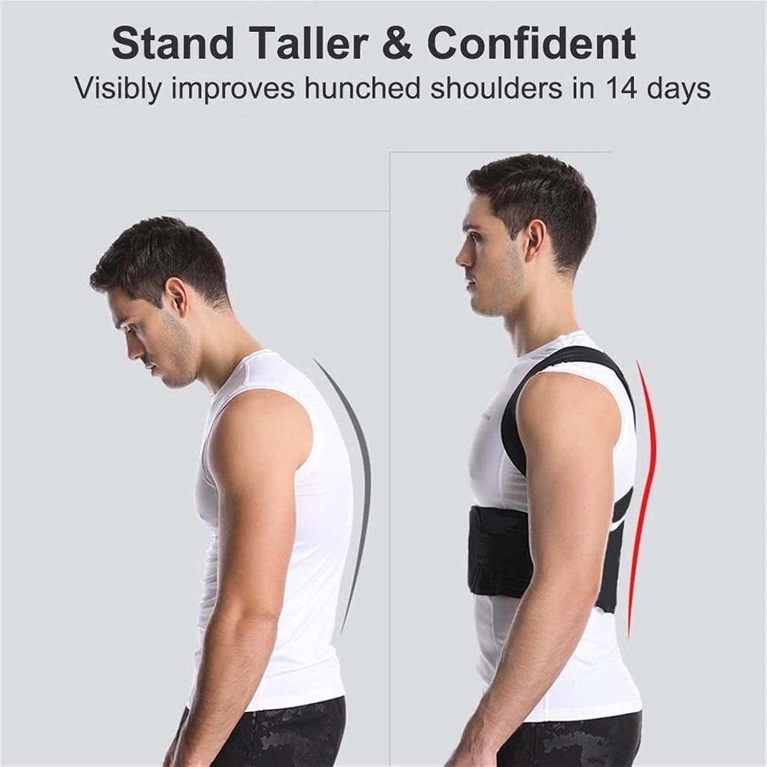 Posture Corrector for Men and Women Fully Back Brace for Clavicle Support Adjustable Back Straightener Lumbar Support for Spinal Neck Shoulder Full Back (Size : X-Large) (X) (XXX)