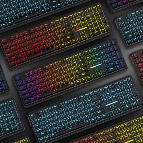 Image of Redragon K745 Wired Gasket RGB Gaming Keyboard, 108 Keys Mechanical Keyboard w /Extra 4 Hotkeys, Upgraded Hot-swappable Socket, 5-Layer Noise Dampening, Creamy & Thocky Custom Linear Switch