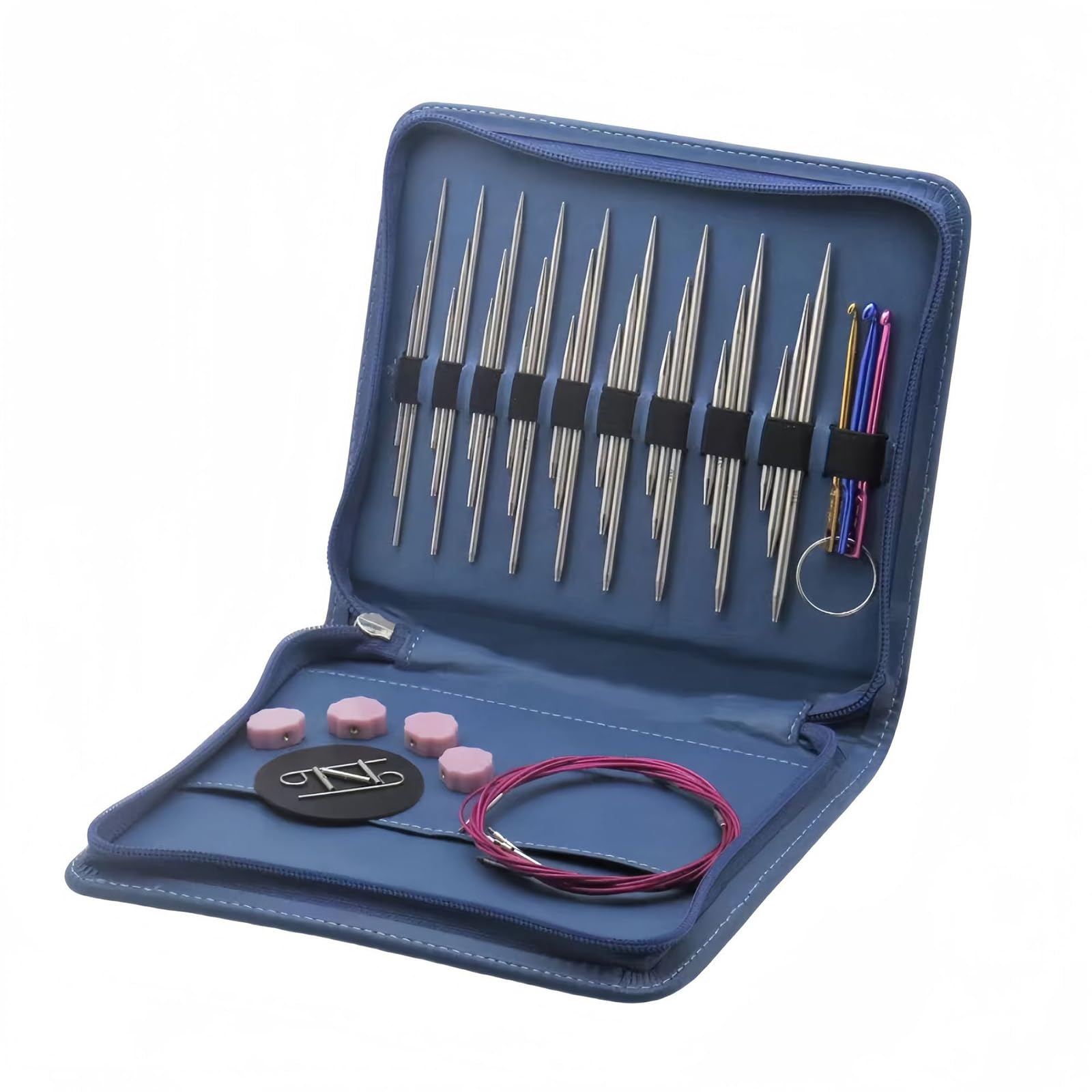 GKOXUQ Sweater Knitting Tool Accessories Kits for Handmade Stainless Interchangeable Knitting Needle Set with Bag