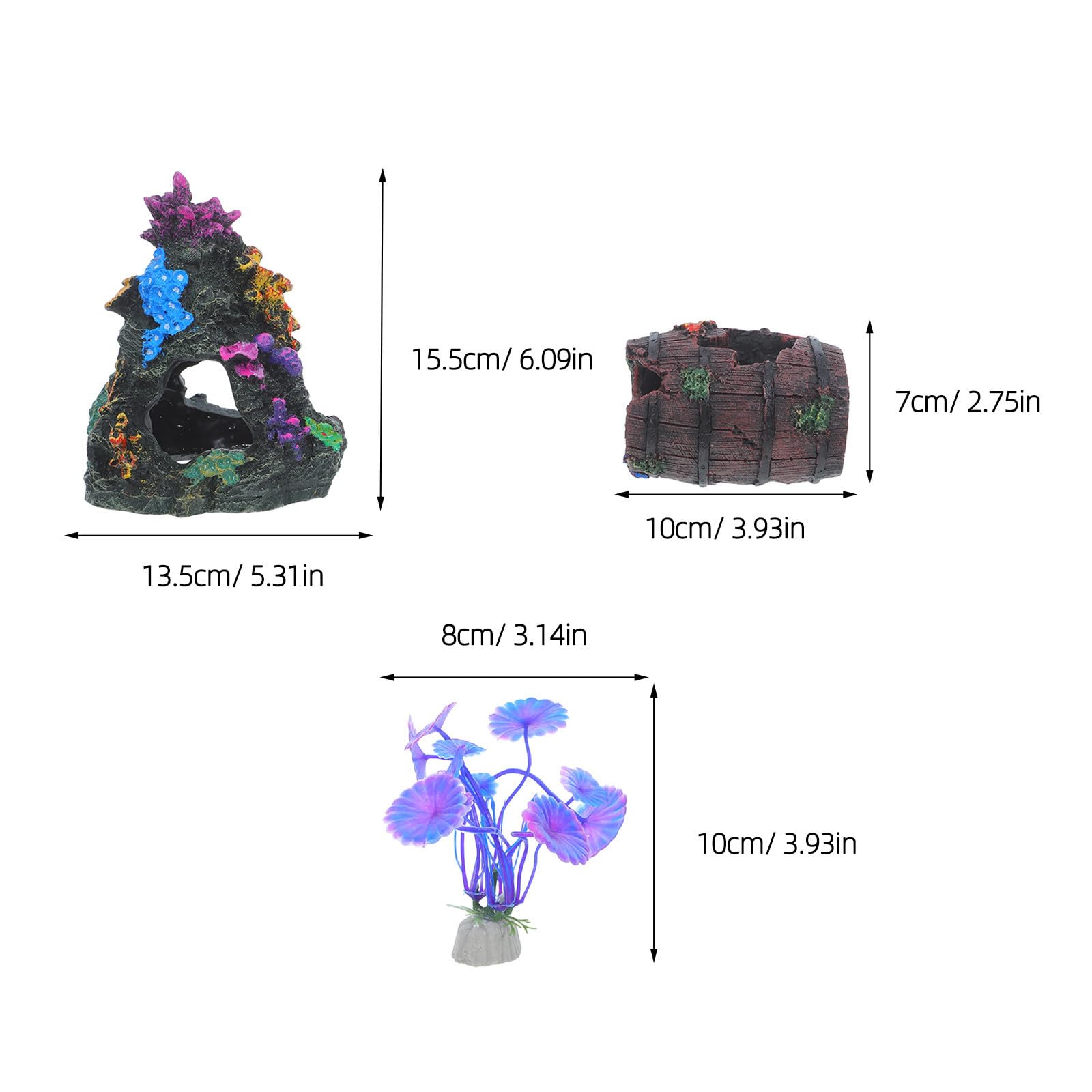 jojofuny Decoración para Acuario Plantas y Arrecifes de Coral Simulados, Resina y PVC, 10 Piezas, Fácil Mantenimiento Necesidad de Luz para Decoración de Peceras