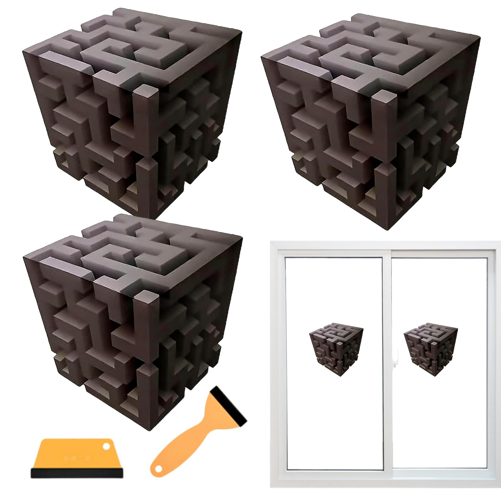 Optical Illusion Decals, Cube Stick Graphics for Home, Office, Bedroom, Living Room, Kitchen, Bathroom, Gallery, Birthday, Indoor Decorative Wall Art, Easy Peel and Stick, Removable and Reusable