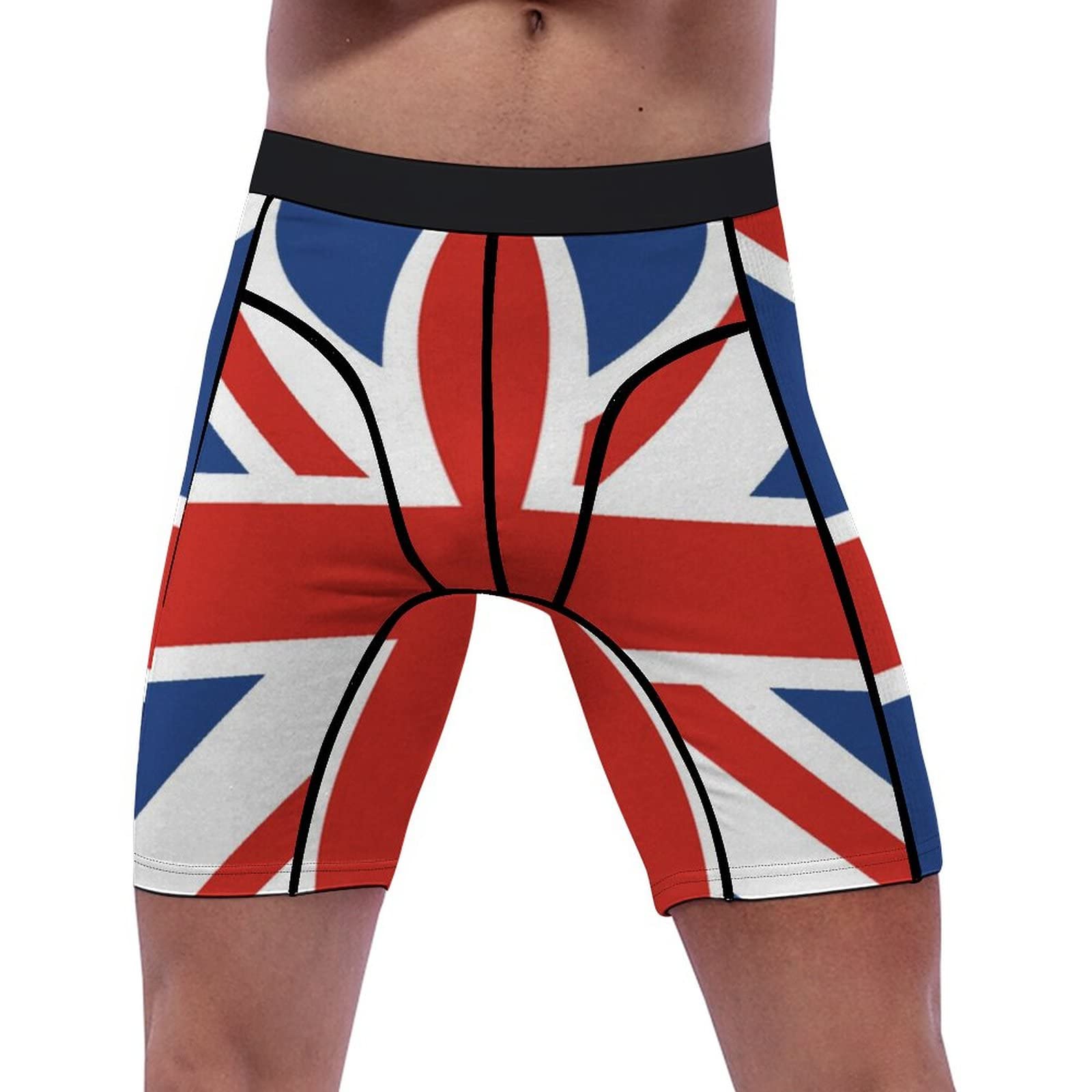 FJQWKLF Union Jack UK Flag Compression Shorts for Men Running Gym Underwear Workout Athletic Boxer Briefs
