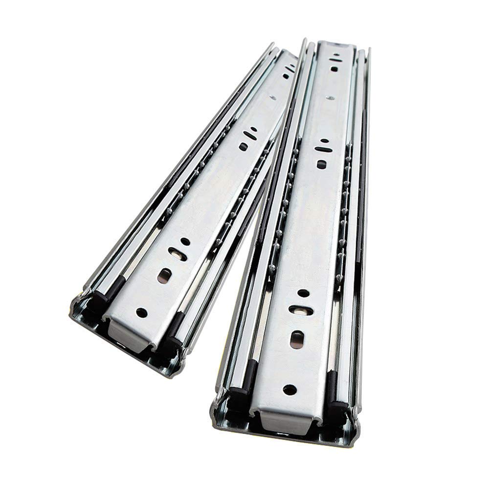 SWAYVES Guida per Cassetti Push To Open, Guida per Cassetti ad Estrazione Totale, Guida Industriale Larga 51 Mm, Guide per Cassetti per Carichi Pesanti in Acciaio Laminato Ado/Sier/30In/750Mm