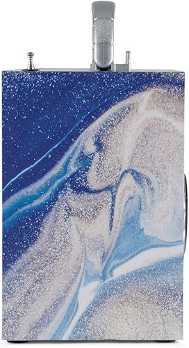 Miniatura 3 de Altavoz portátil para fiestas Boombox retro con Bluetooth, espectáculo de luces LED, radio FM mejorada, batería recargable (azul remolino - paquete