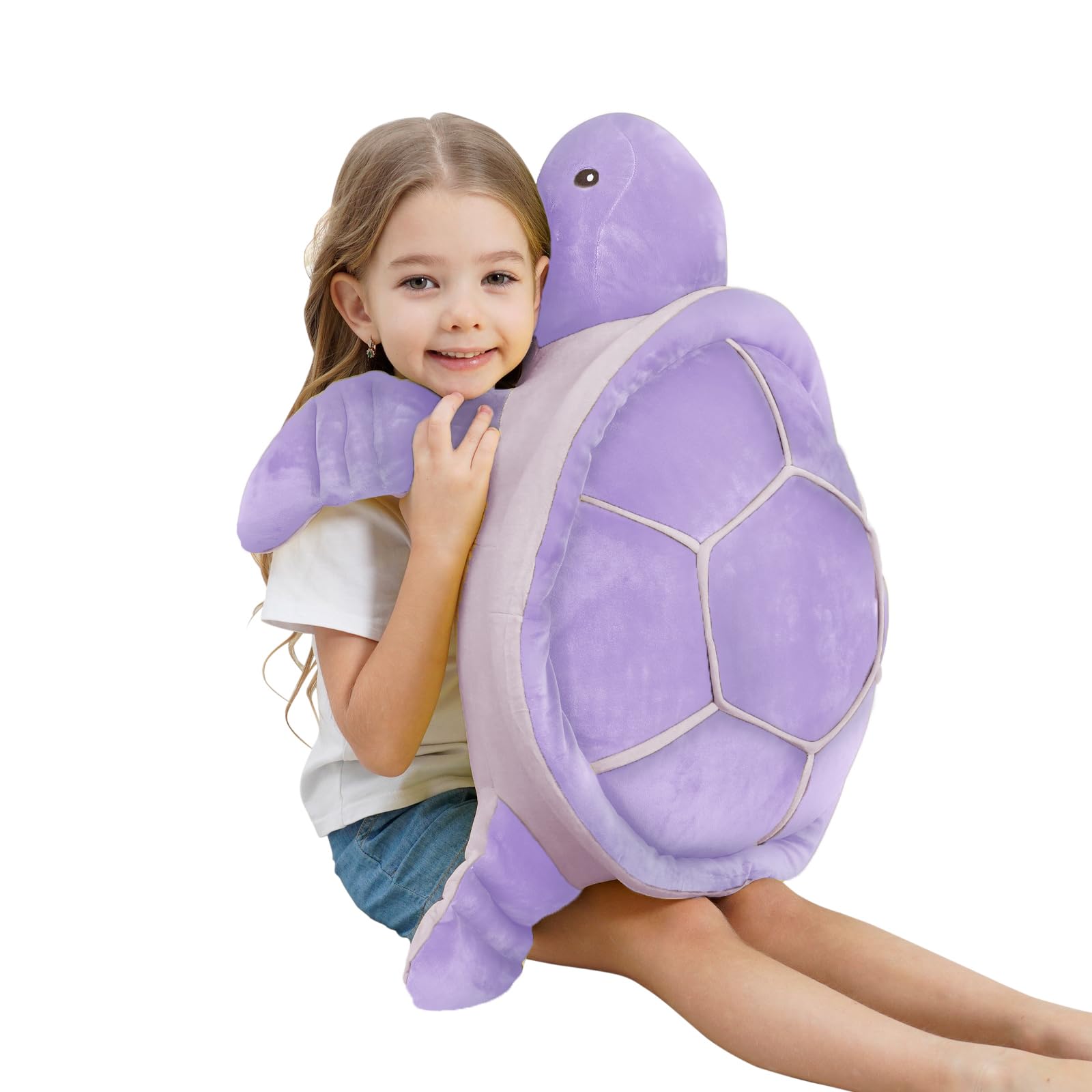 Dalmao - Giocattoli di peluche di animali in pastella di tartaruga marina grande da 28 pollici, grande cuscino corpo in peluche gigante tartaruga oceanica, regalo per bambini, ragazza, fidanzata