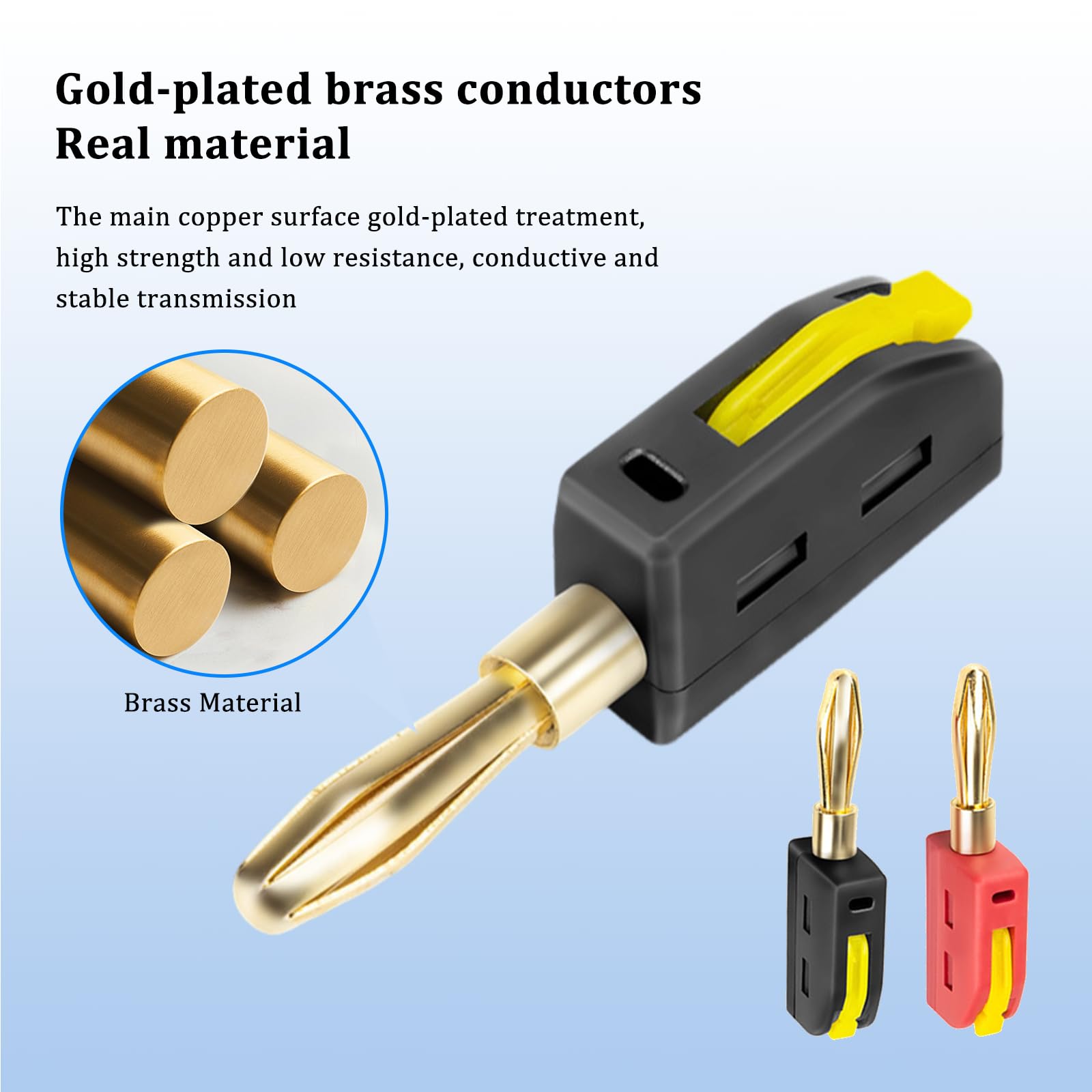 10 Pièces Fiches Banane,Fiche Banane Enceinte 4 mm,Banane Connecteur 32A,Fiches Bananes pour Bananepour HiFi Haut-Parleur, Amplificateur, Speaker Cable