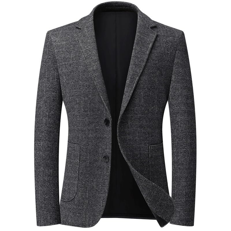 Mens Gray Tweed Blazers Sport Coats Slim Fit Jackets Casual Suit Formal Business for Daily Party Business