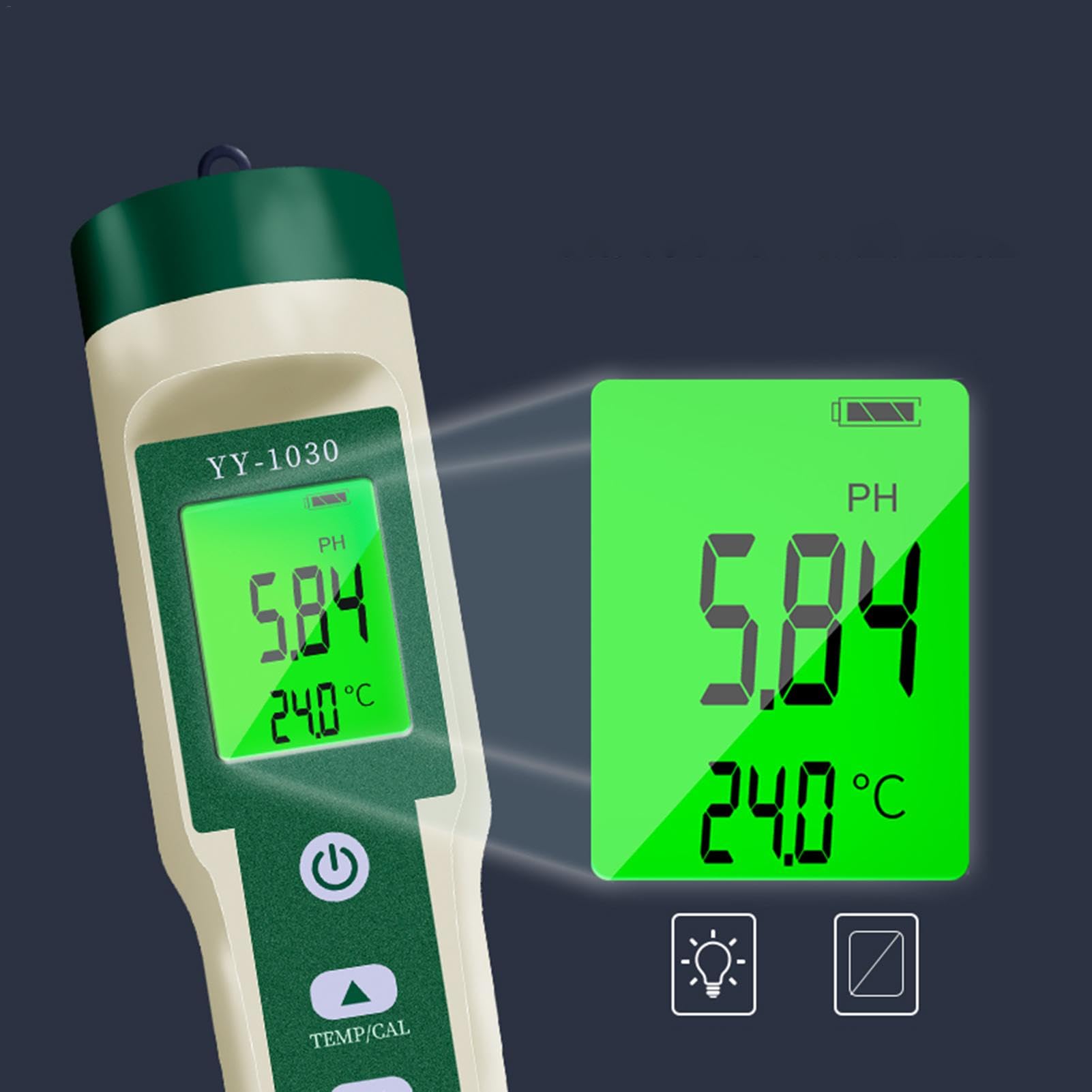 pH-metro digitale - pH-metro alimentare | pH-metro alimentare con sonda pH ad alta precisione - tester di pH 'acqua portatile per acquario per lievito, campioni solidi, vian | ad alta precisione - tester di pH 'acqua portatile per acquario per lievito, ca
