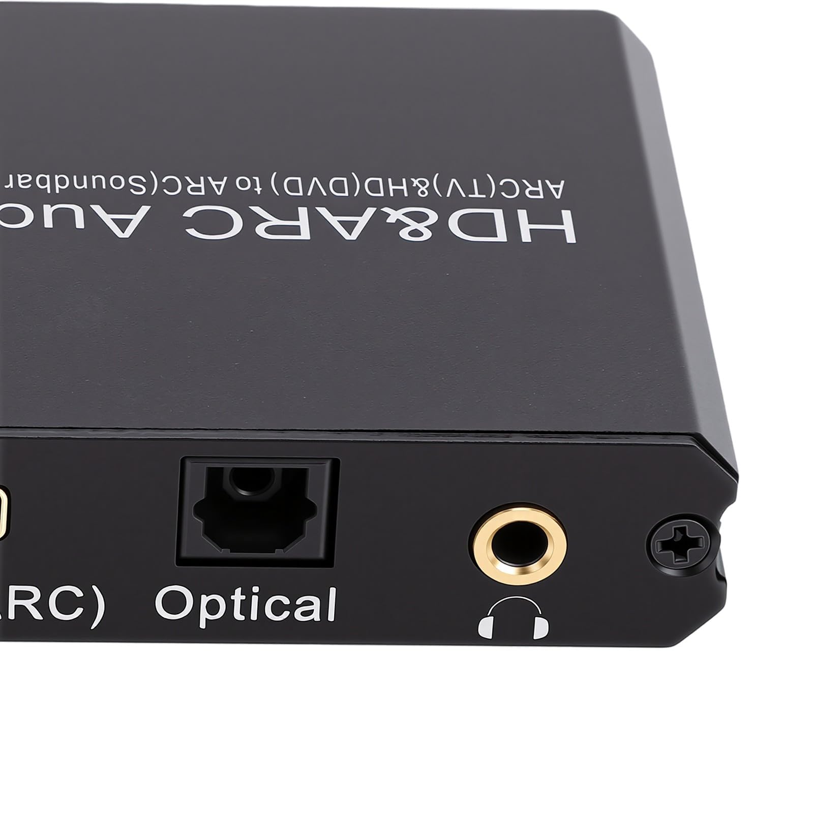 Sxhlseller Extractor de Audio 4K 60Hz HDMI ARC con óptico y 3,5 Mm para TV | Muestreo de 192 kHz, carcasa de aleación de aluminio, alimentación tipo C, control remoto de volumen del televisor, modo de