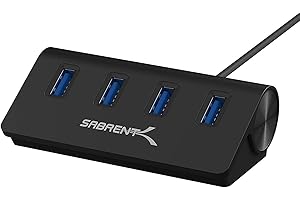 Sabrent 4-Port USB 3.0 Aluminum Portable Data Hub: Expand Your Connectivity