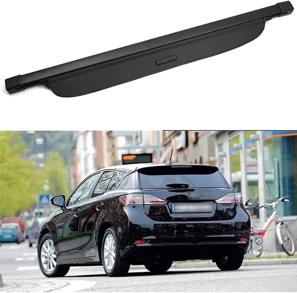 GHUYGTT Car Retractable Rear Trunk Parcel Shelf for Lexus CT200H 2017-2019, Retractable Cargo Cover Luggage Shade Shield Privacy Racks Organizer Shelves Accessories