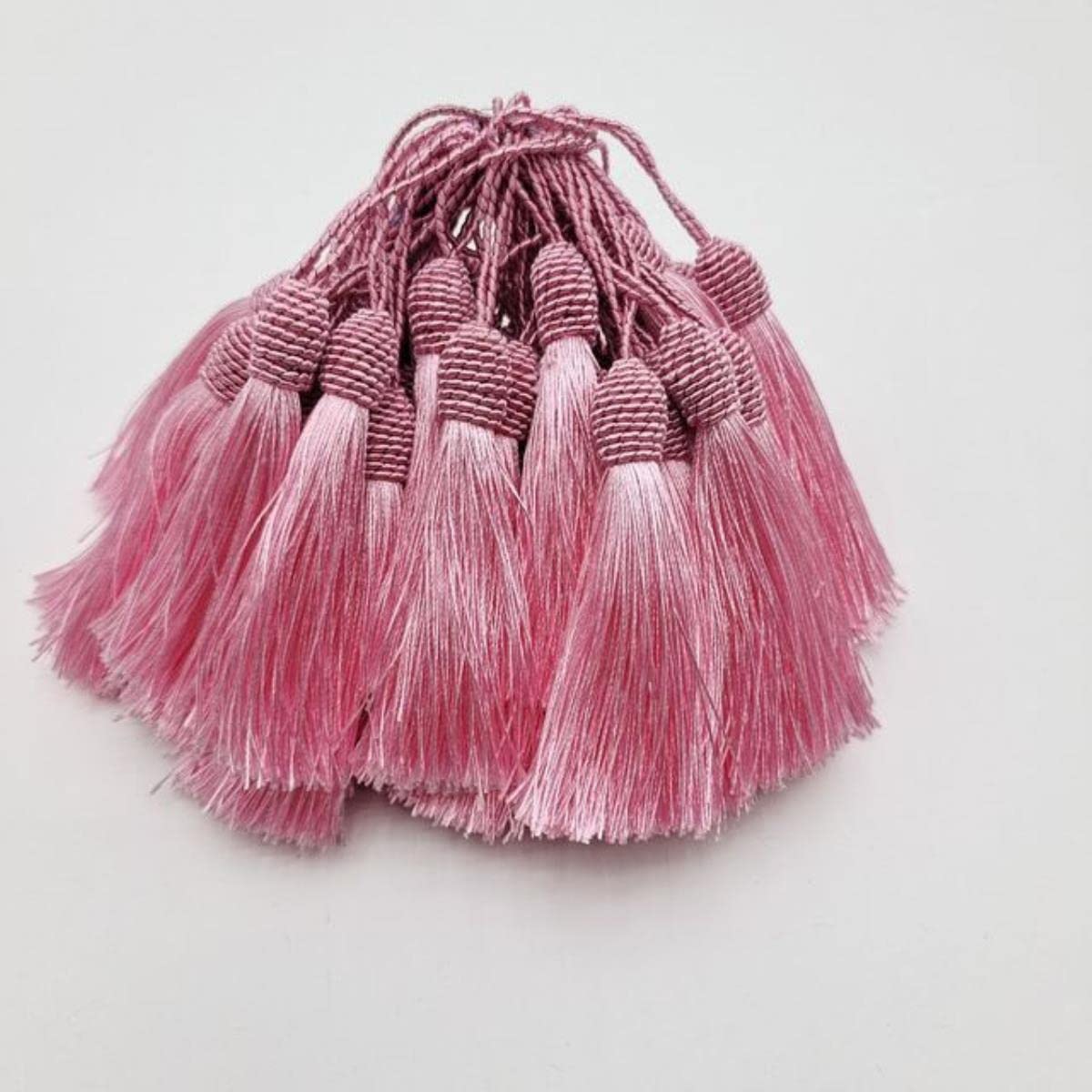 2-100 sztuk/partia 15cm wiszące liny jedwabne frędzle Fringe szycia pomponem wykończenia kluczowe frędzle dla majsterkowiczów upiększyć akcesoria do zasłon-50 sztuk, Sapphire 11 (różowy 2 50 sztuk)