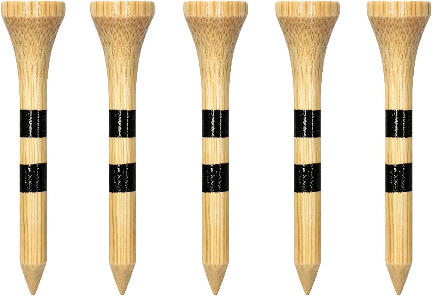 Wooden Golf Tees 3-1/4", 2-3/4", 2-1/8", 1-1/2" Available, 100 Count (Natural Color, White, Black, Blue, Red, Green, Yellow, Pink, Orange)