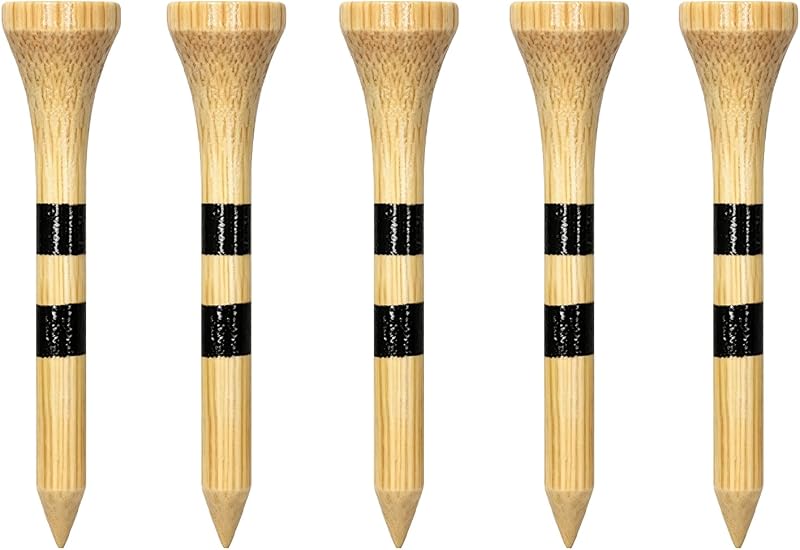 Wooden Golf Tees 3-1/4", 2-3/4", 2-1/8", 1-1/2" Available, 100 Count (Natural Color, White, Black, Blue, Red, Green, Yellow, Pink, Orange)