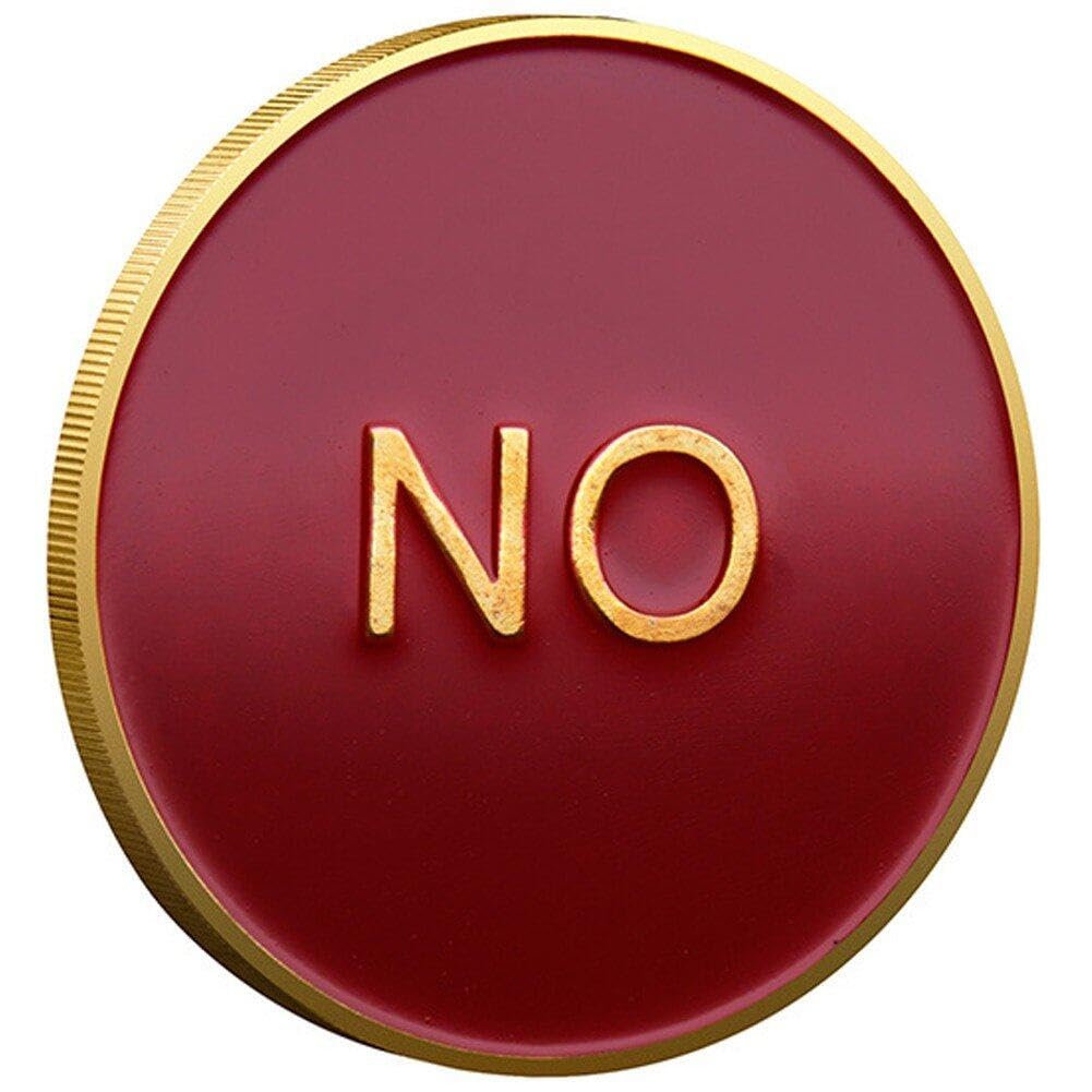 Sanfly As Shown Yes/No Commemorative Lacquered Metal Badge Copper Coin Challenge Coin For Decision-Making Divination Game Coin