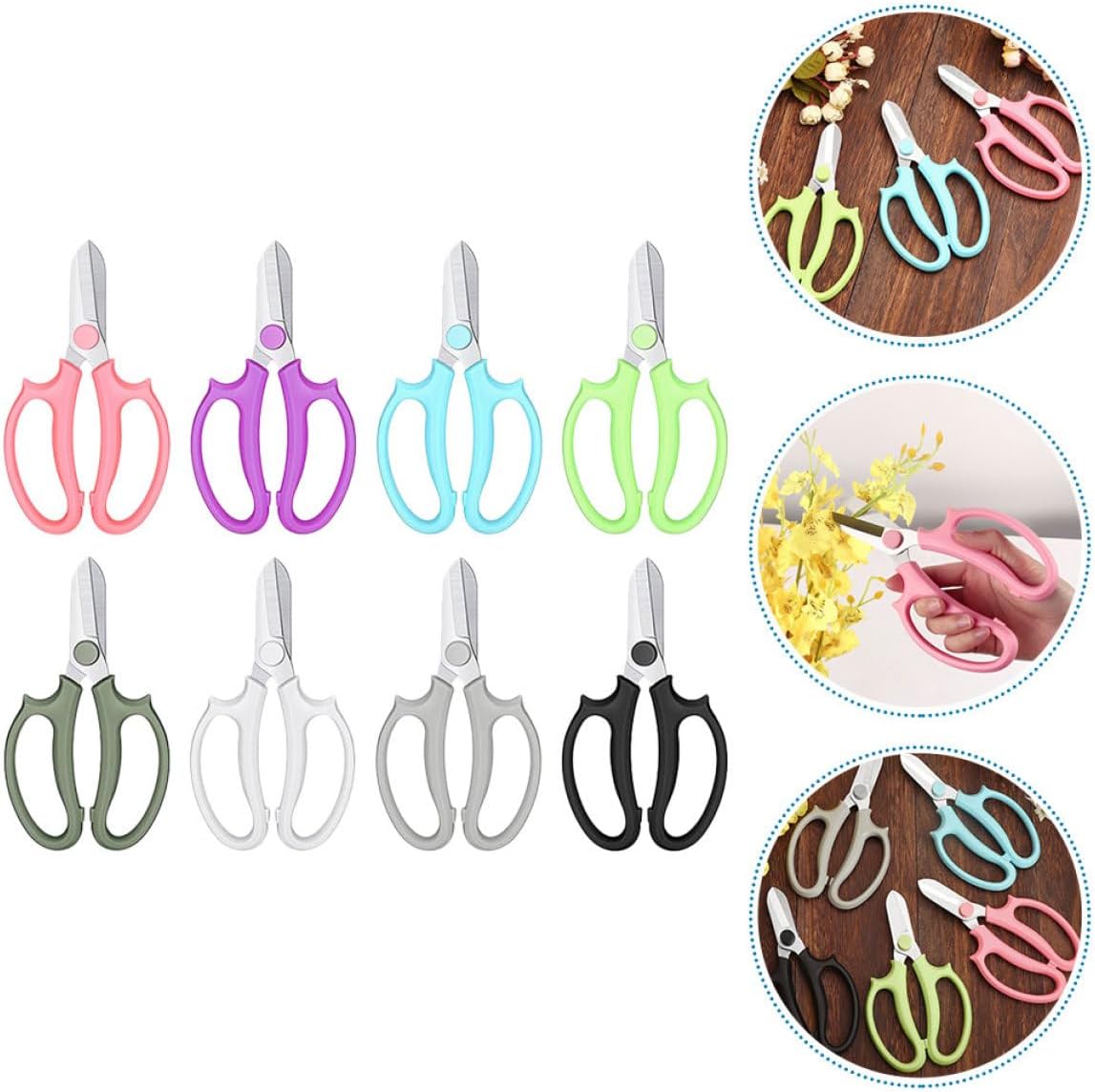 8pcs Floral Pruning Shears Ergonomic Garden Scissors for Easy Plant Trimming and Flower Arrangement Wear-resistant Tools