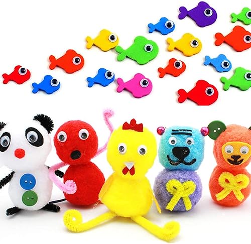 Miniatura 2 de Vivixin 730 piezas autoadhesivas que se mueven Googly Eyes, Ojo Googly de plástico negro para manualidades, ojos saltones tambaleantes, grandes