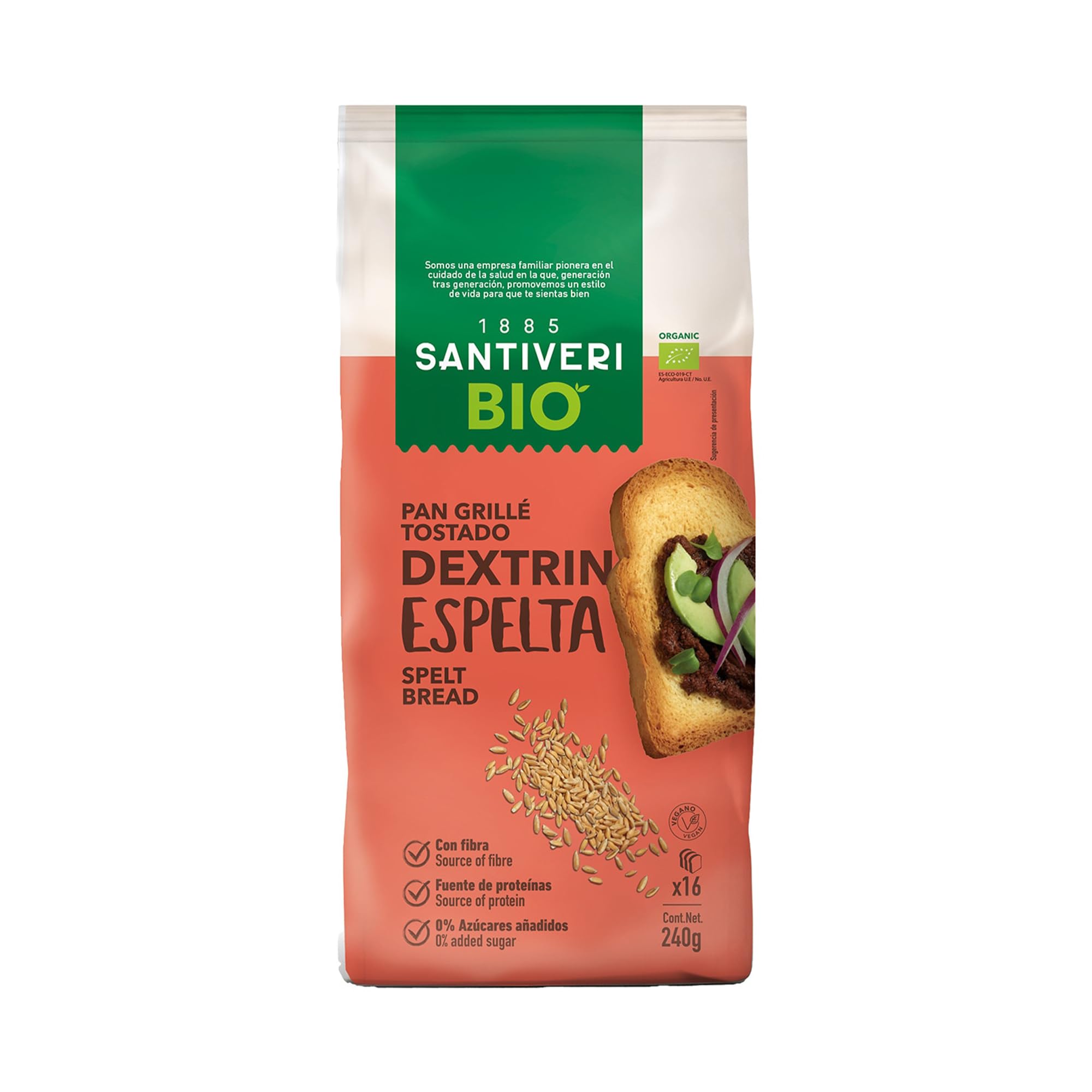 SANTIVERI – Pan Tostado Proteico con 25% de Proteína, Alto en Fibra, Pan Proteico con Proteína Vegetal, Bajo en Azúcares – 365 g — view 9