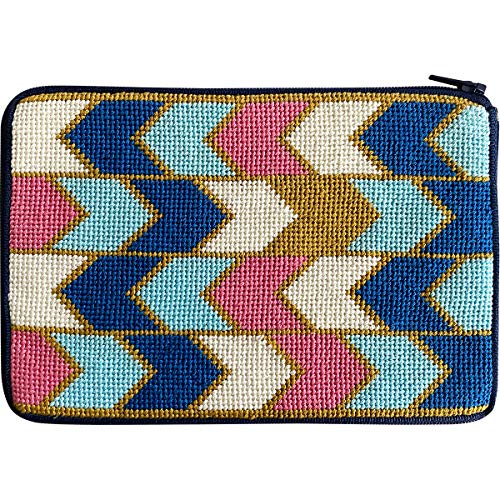 Alice Peterson Stitch & Zip Needlepoint Cosmetic Purse Kit- Geometric Arrows
