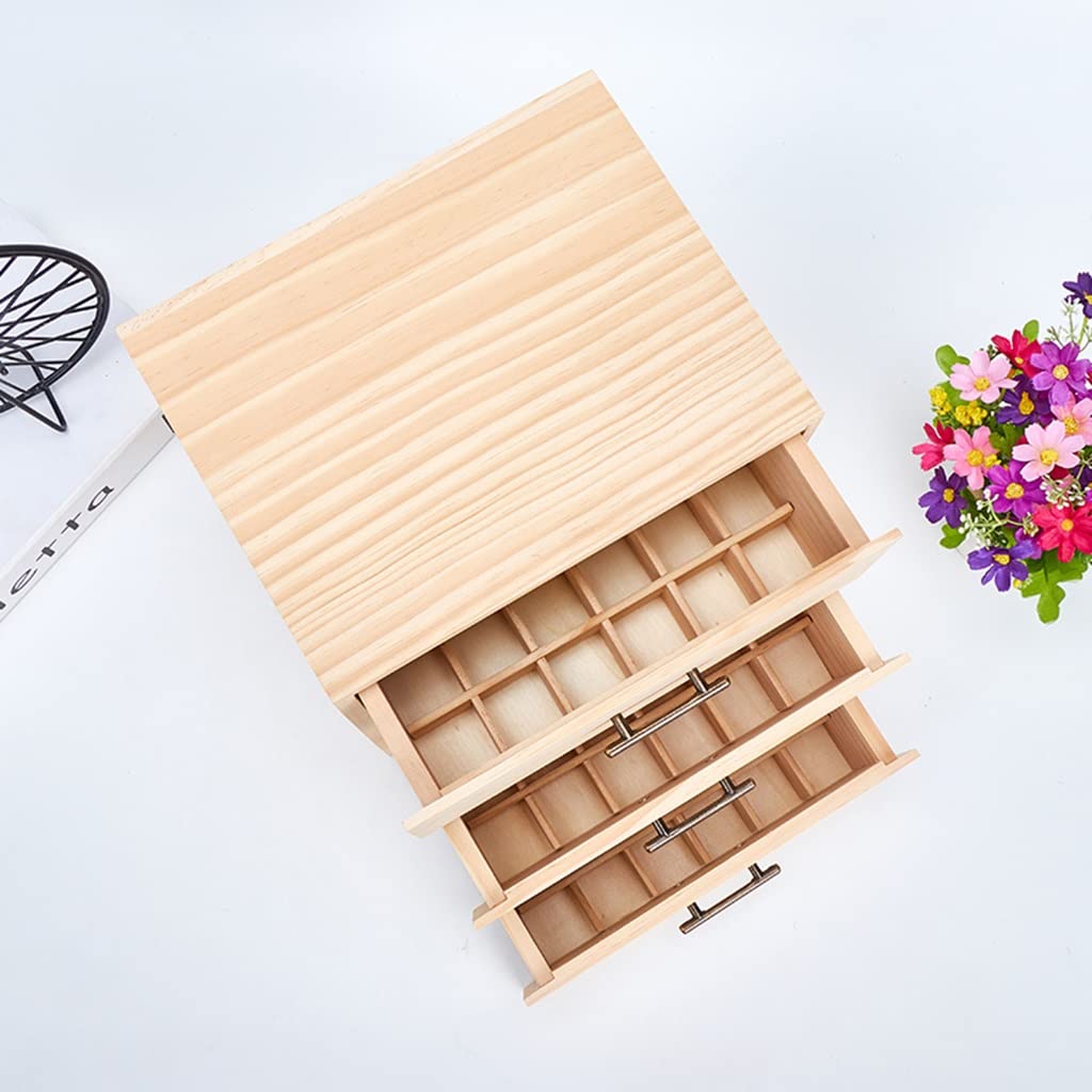 Caja de almacenamiento de aceite esencial de madera Caja de transporte de fragancia for el hogar, capacidad for 90 botellas (se adapta a 5-15 ml) - Organizador de aromaterapia Maquillaje Esmalte de uñ