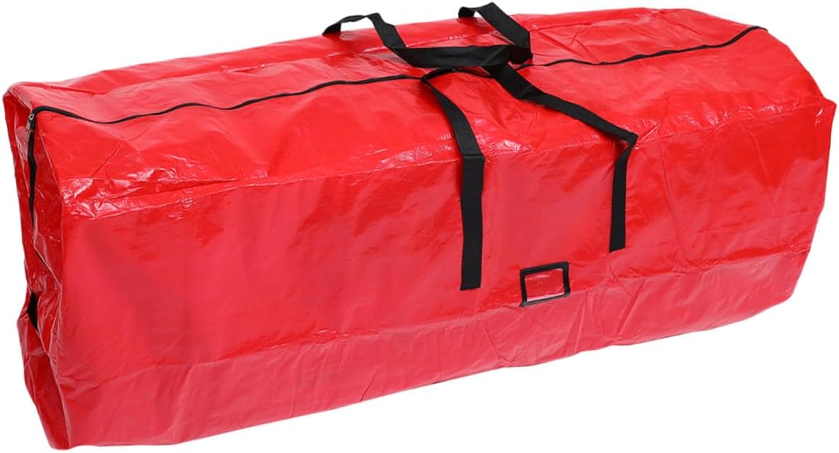 COHEALI Waterproof Christmas Tree Storage Bag with Zipper 165x38x76cm Red Sturdy Dustproof Holiday Decor Organizer for Artificial Tree and Garland Storage