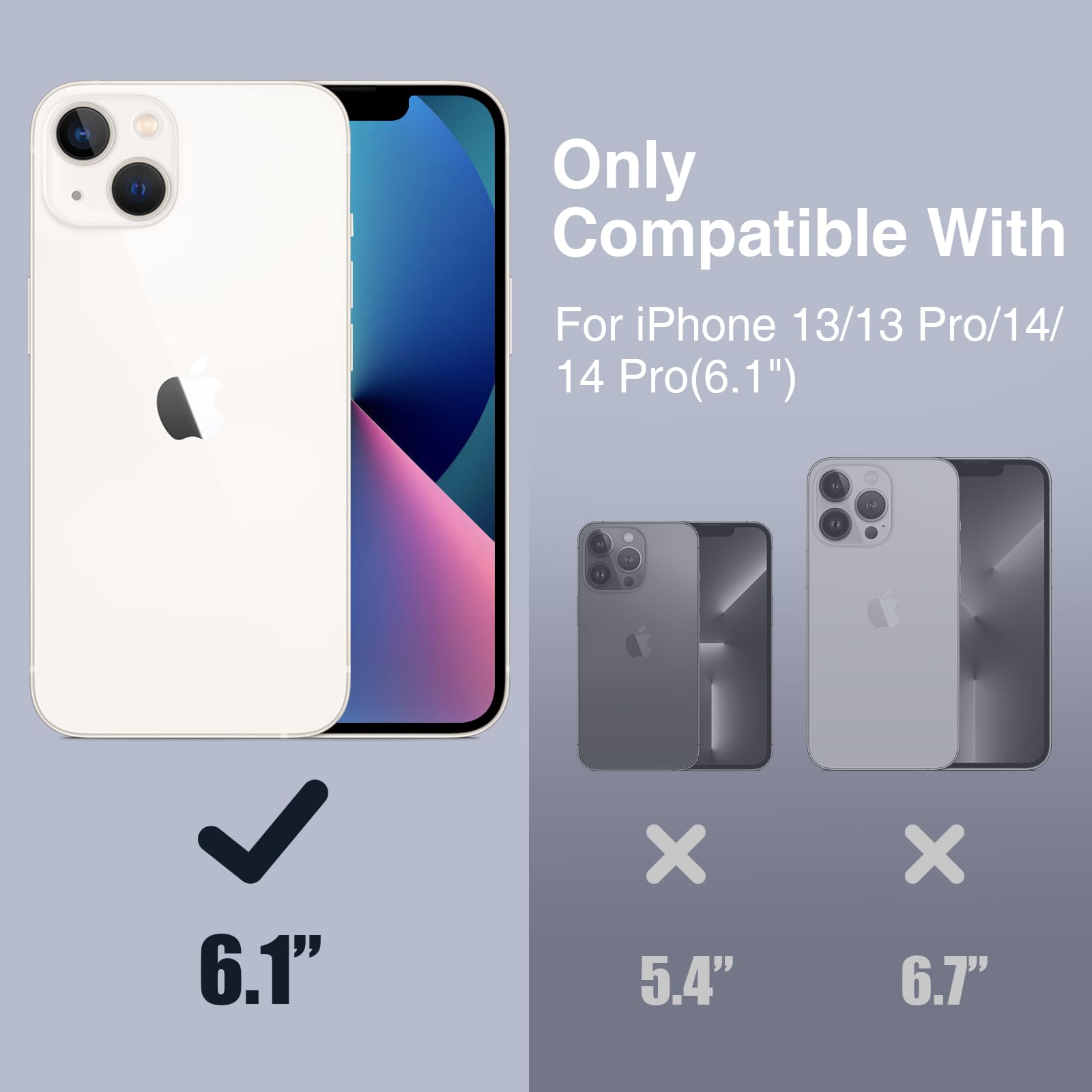 GIN FOXI Battery Case for iPhone 13/13 Pro/14/14 Pro, Charging Case 7000mAh Rechargeable Ultra-Slim Anti-Fall Protection Extended Charger Cover for iPhone 14/14Pro/13/13 Pro Battery Case 6.1