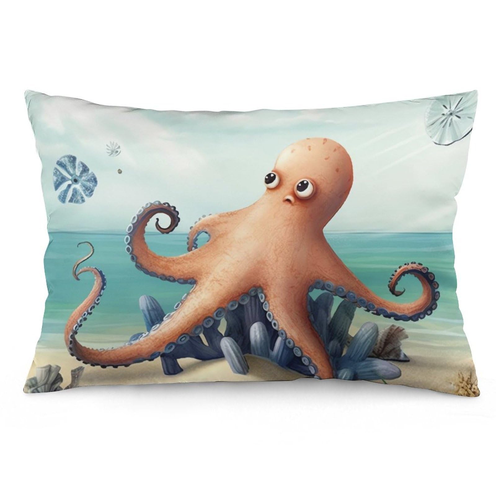 NTVOWPZO 2 Pack Decoration Throw Pillow Covers 20"x30" Pillowcases Covers Beach Octopus Starfish Pillowcases Modern Farmhouse Home Decor Sofa Cushions Covers for Couch Bed Living Room