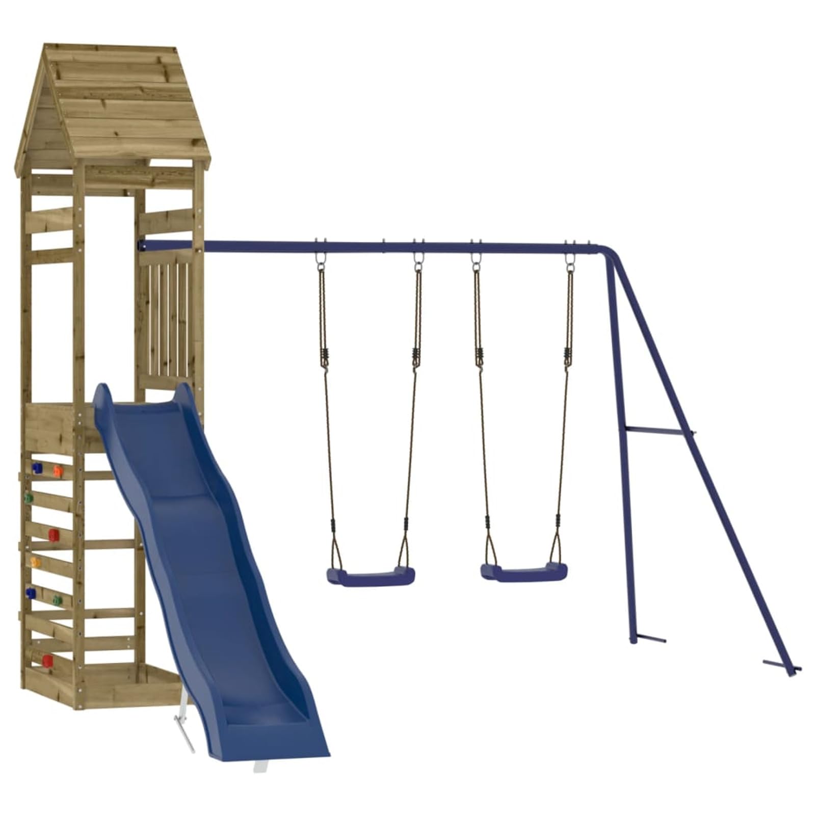 SECOLI Parco Giochi Bambini Esterno Giochi da Esterno per Bambini Scivolo da Giardino per Bambini Casetta in Legno per Bambini Altalena da Giardino per Bambini di Pino Impregnato
