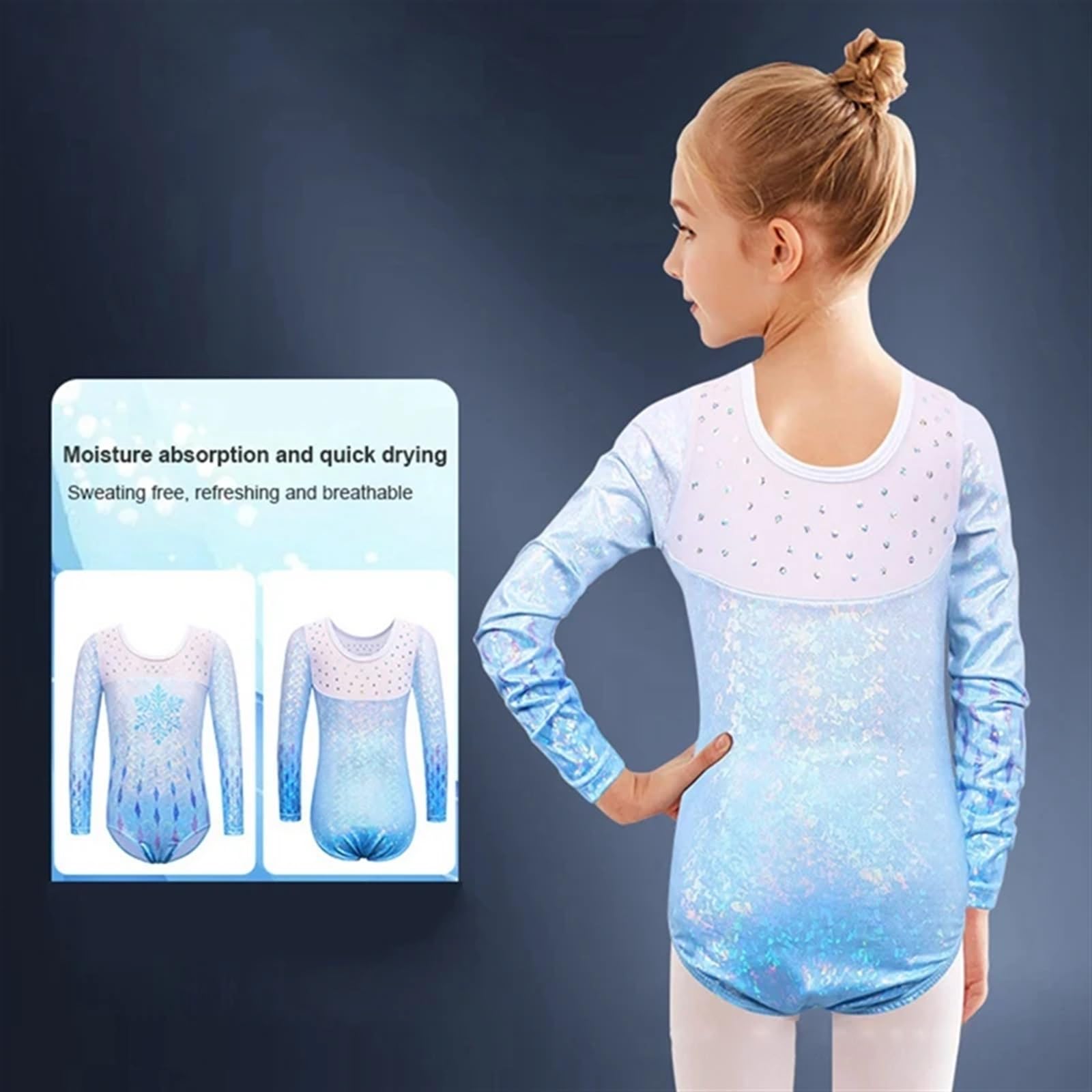 Maillot Gimnasia Ritmica Mono de Ballet for niñas y niños, trajes de baile for niños, leotardo de gimnasia de manga larga for bailarina, tutú de Ballet