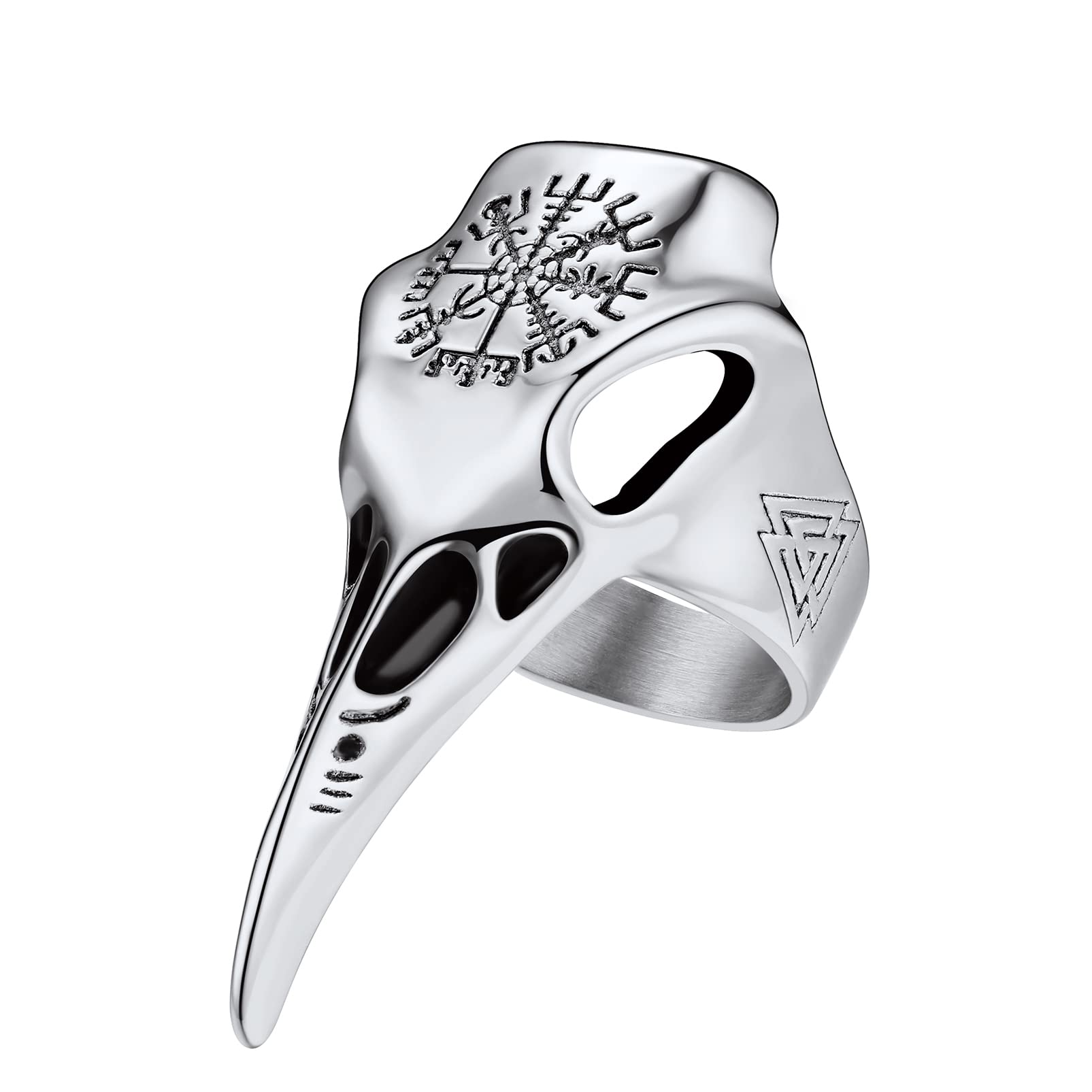 PROSTEEL Mens Gothic Biker Ring, 316L Stainless Steel Dragon Claw Eye Ring/Raven Skull Ring/Octopus Ring, Cool and Masculine, Size 7-14, Black/18K Gold Plated, Come with Box