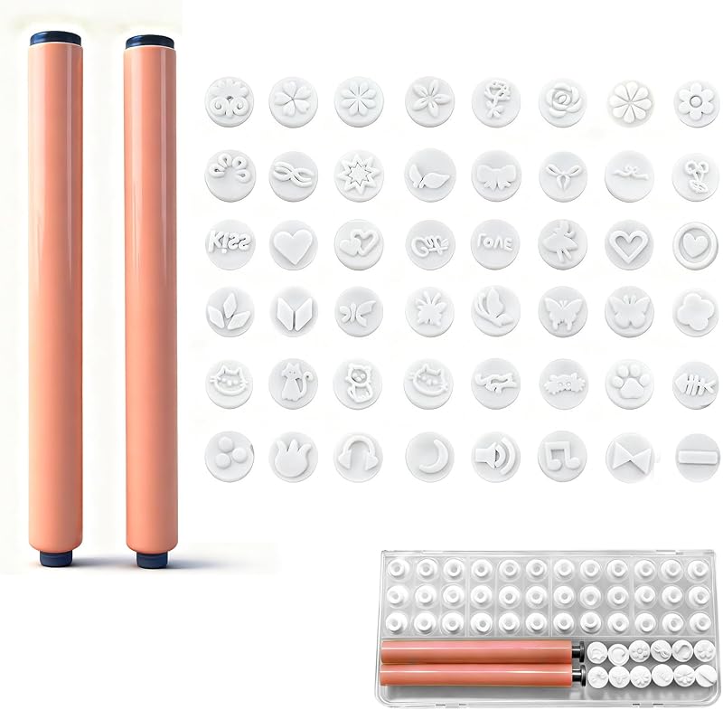 48 Pcs Nail Stamp Pen Set, Nail Art Pens with Interchangeable Stamp Heads, Quick Nail Art Tools with 48 Unique Patterns, Flower Butterfly Rose DIY Nail Stamping Pen Kit, Nail Design Tools for Women