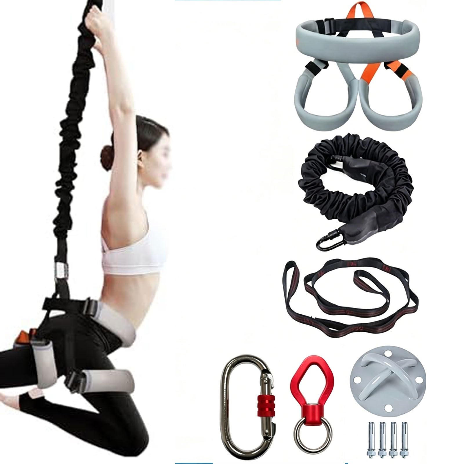 Set di Attrezzature Professionali for Il Fitness con Bungee, Cavo di Resistenza Elasticizzato Singolo, Fasce di Resistenza Singole for Danza Elastica, Fasce for Allenamento Fitness antigravità