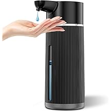 Automatic Soap Dispenser Touchless, 14.2oz/420ml Dish Hand Soap Dispenser for Kitchen Bathroom, Adjustable Volume for Thick &amp; Thin Liquid, USB C Rechargeable, Clog-Free, Black