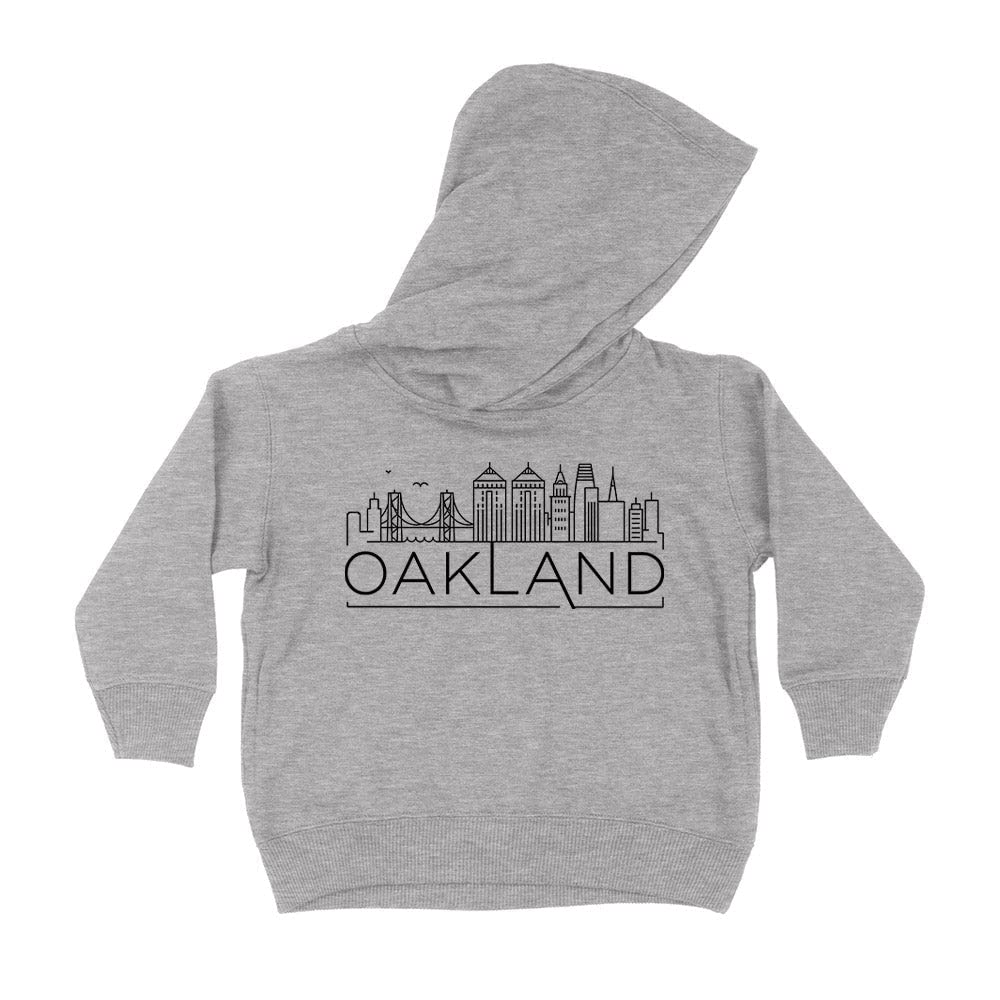 Skyline Oakland California Kids Hoodie Sweatshirt Toddler 2T Heather Grey
