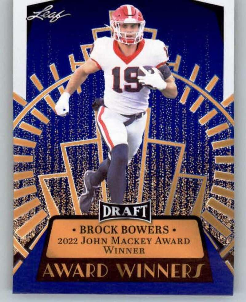 2023 Leaf Draft Blue #13 Brock Bowers Georgia Bulldogs RC Rookie Football Trading Card
