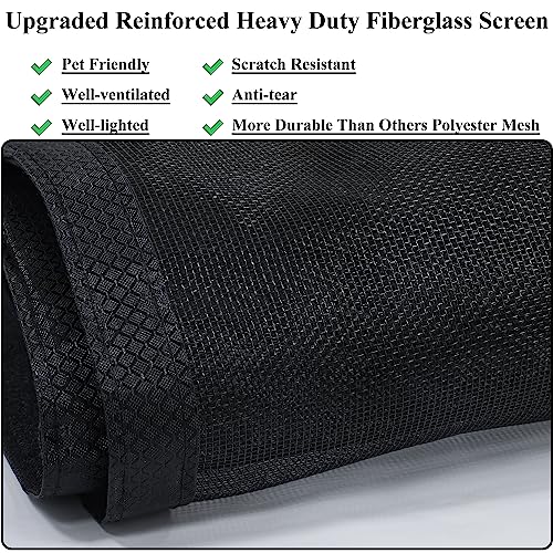 Magnetic Screen Door Upgraded-Model Full Strip Magnets,Fiberglass Heavy Duty Mesh Screen Doors Magnets,Full Frame Seal Retractable Door Screen Magnetic Closure For Single Front Patio Sliding Door #TOP4