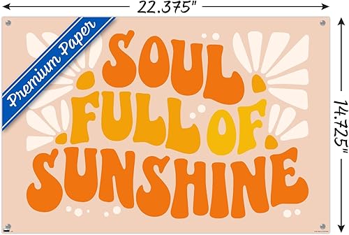Miniatura 9 de Trends International Hey Happy - Soul Full Of Sunshine Wall Poster, 22.37" x 34.00", Premium Poster & Push Pin Bundle