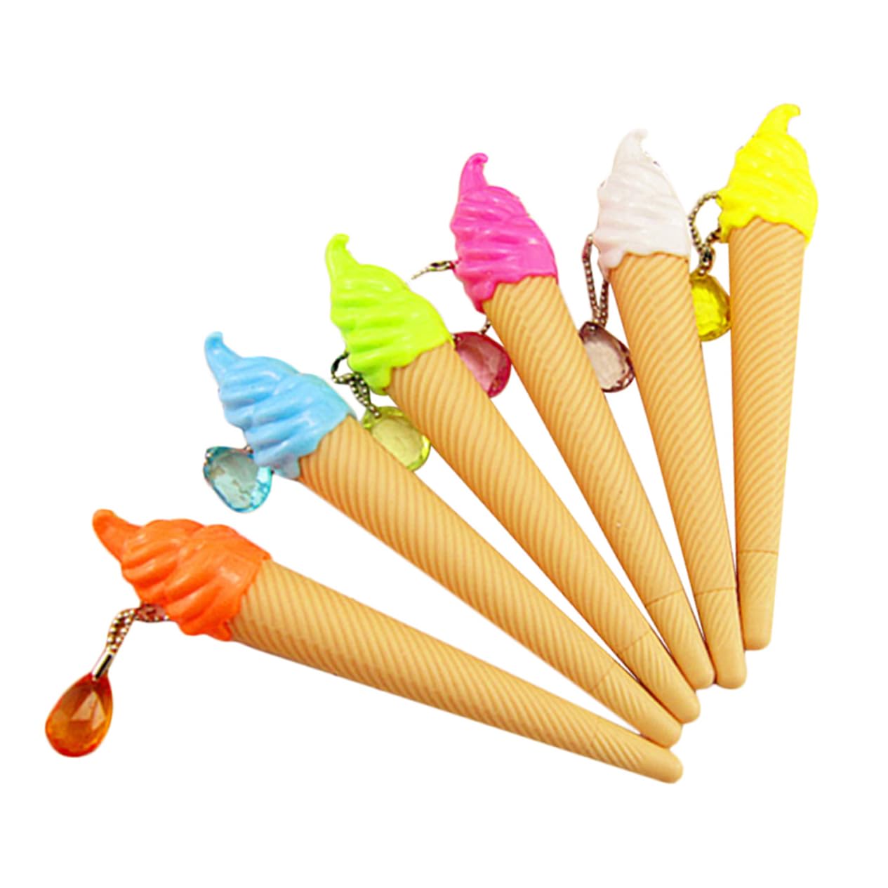 VILLCASE 48 Pièces Lot de Stylos Gel Encre Créatifs Forme de Glace Stylo à Gel Cartoon pour Scolaire Design Adorable Encre et Confortable pour Garçon Fille et Adolescents