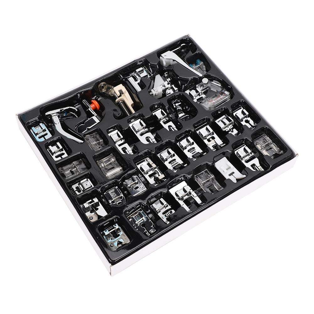 Versatile 35Pcs/Set Multifunction Household Sewing Machine Metal Presser Foot Tool Kit for Varying Sewing Needs with Metal Materials for Brother, FEIYUE Sewing Machines