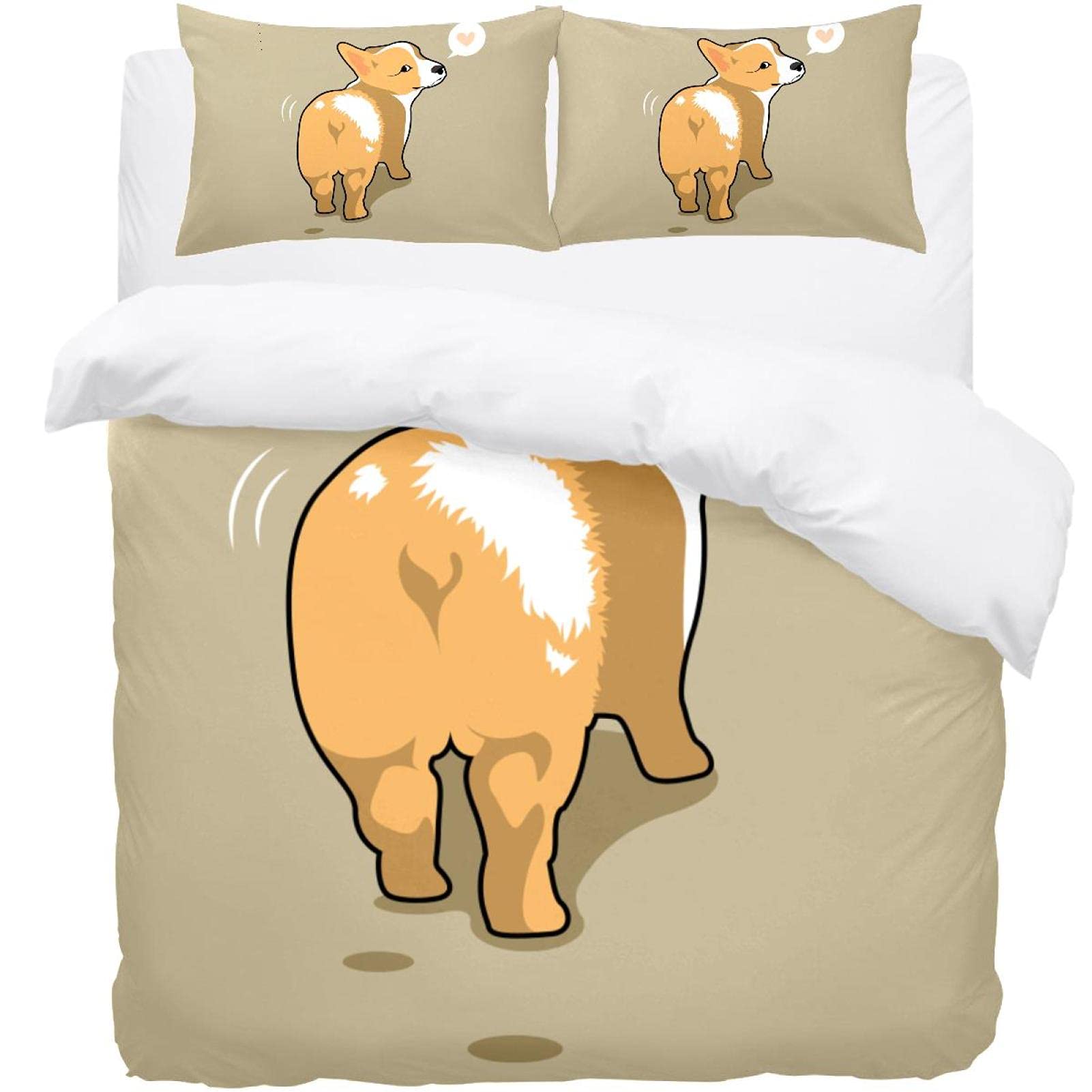 Parure de lit Corgi Fall In Love housse de couette chaude pour partager de la douceur