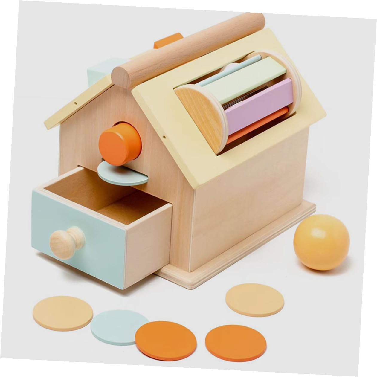 Mikikit Juguete Cognitivo Entrenamiento de Coordinación Mano-Ojo de Madera y Pensamiento Lógico para Bebés y Niños de 1 a 3 Años para Educación y Desarrollo