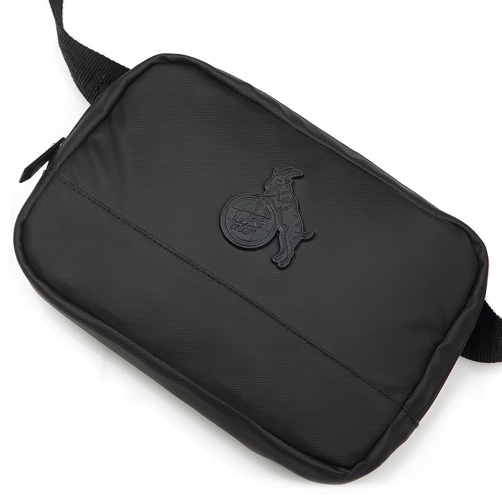 1. FC Köln Umhängetasche Schwarz – Offizielle Crossbody Bag mit Logo | Herren & Damen Schultertasche, Sporttasche kompakt, Fanartikel Fußball Bundesliga