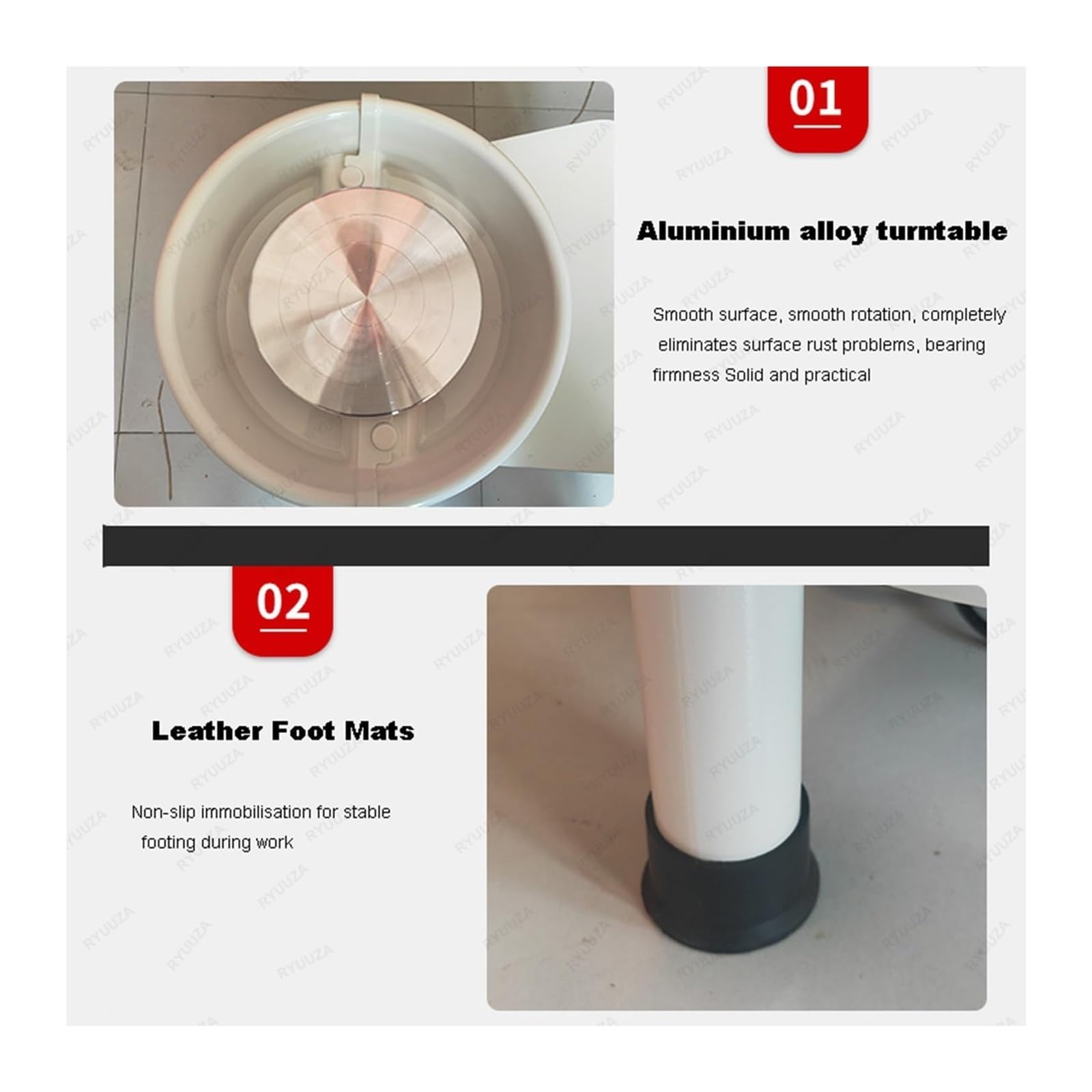 Forno elettrico in ceramica con piatto girevole touch control e lavello a pedale rimovibile per arte ceramica
