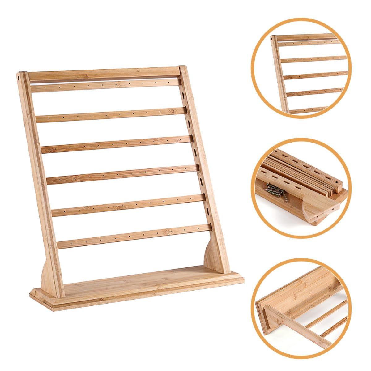 Expositor de Pendientes de Bambú, Soporte de Joyería Creativo