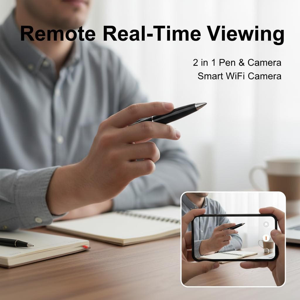 Portable Pen Mini Camera Pet Monitors 1080P Pictures Taking with 32GB MicroSD Card(No Audio)
