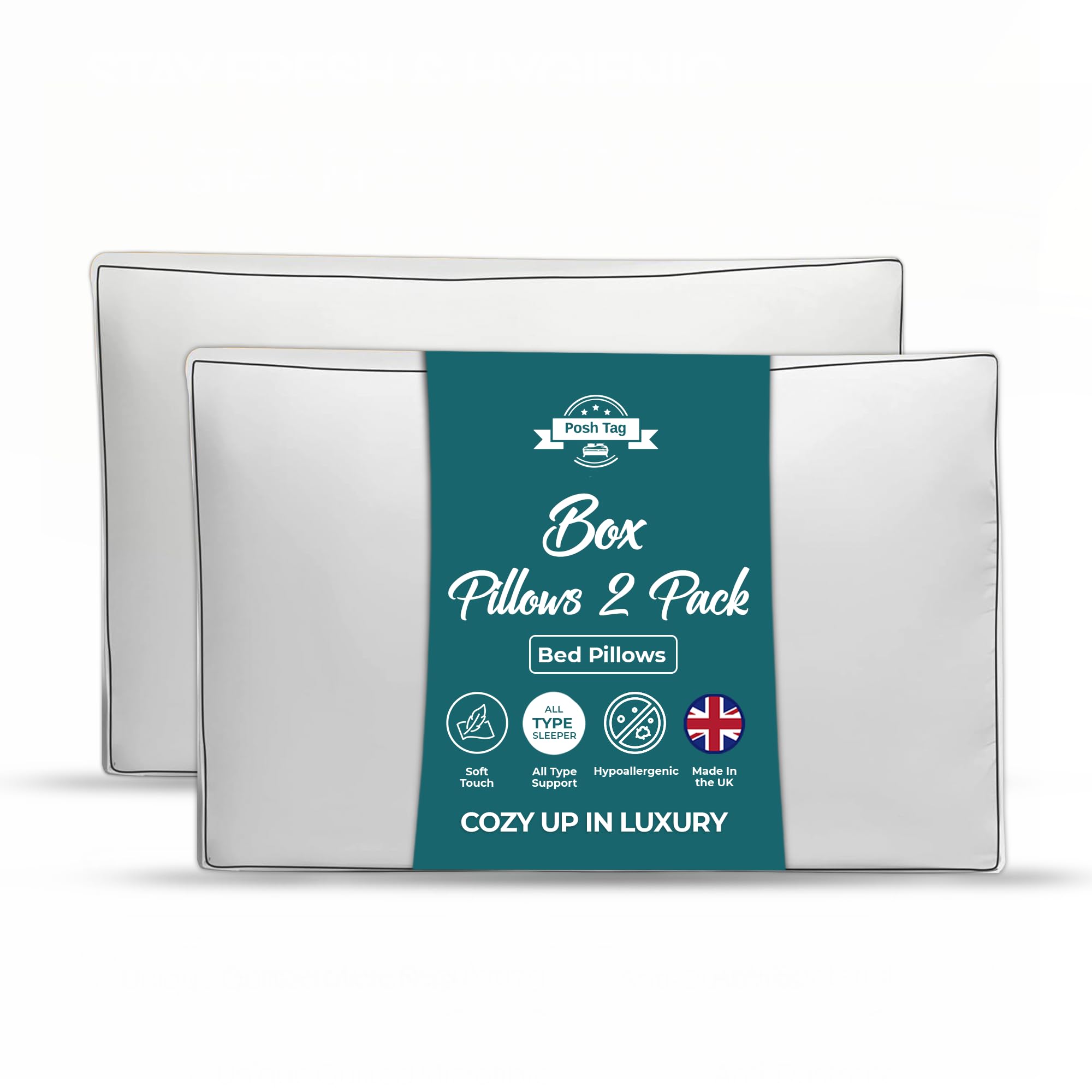 Pillows 2 Pack – Firm Pillow for Side Sleepers | 4 Inch Gusseted Neck Support Pillow's |...